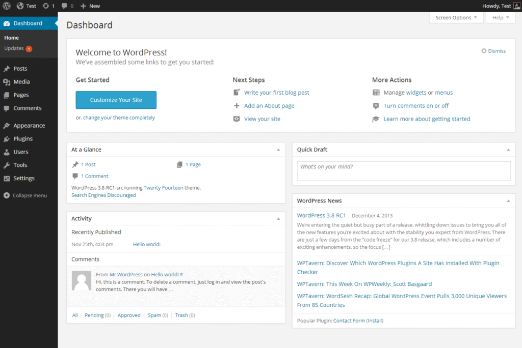 WP Engine dashboard interface for site management