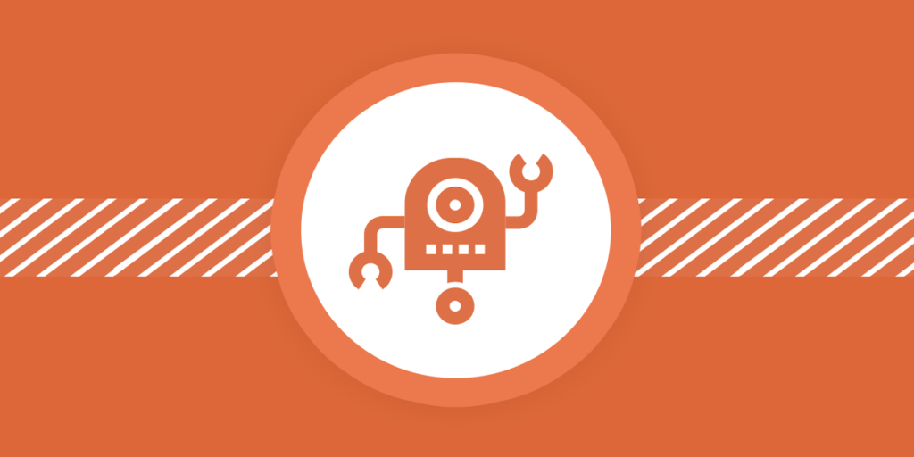 Robot icon representing automated customer support