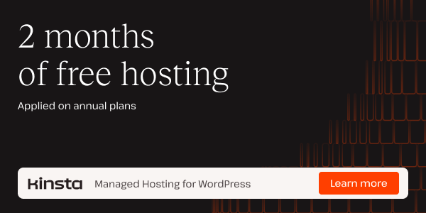 Kinsta banner offering two months free hosting