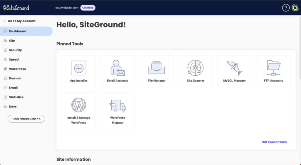 SiteGround Dashboard